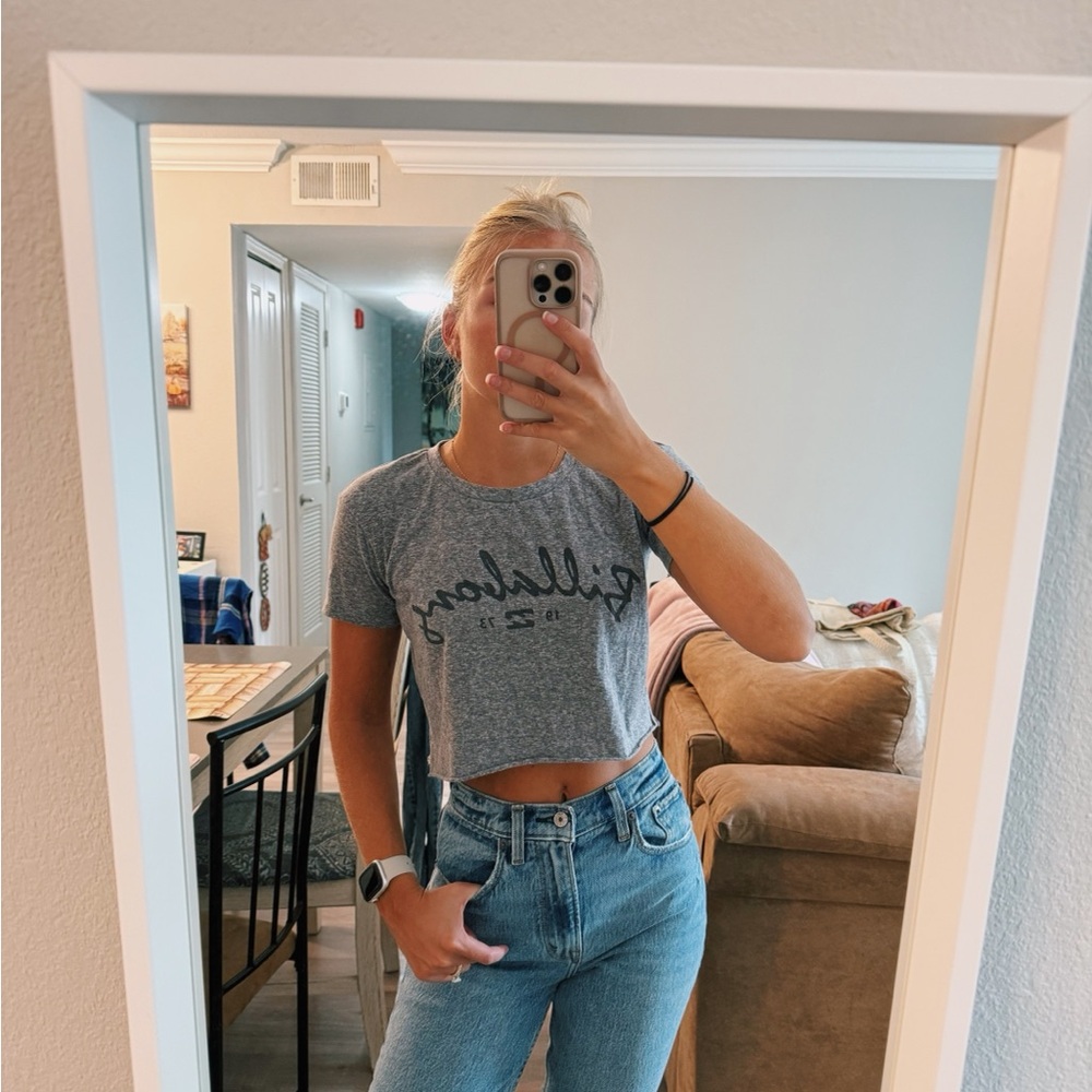 Billabong Heather Gray Logo Crop Top